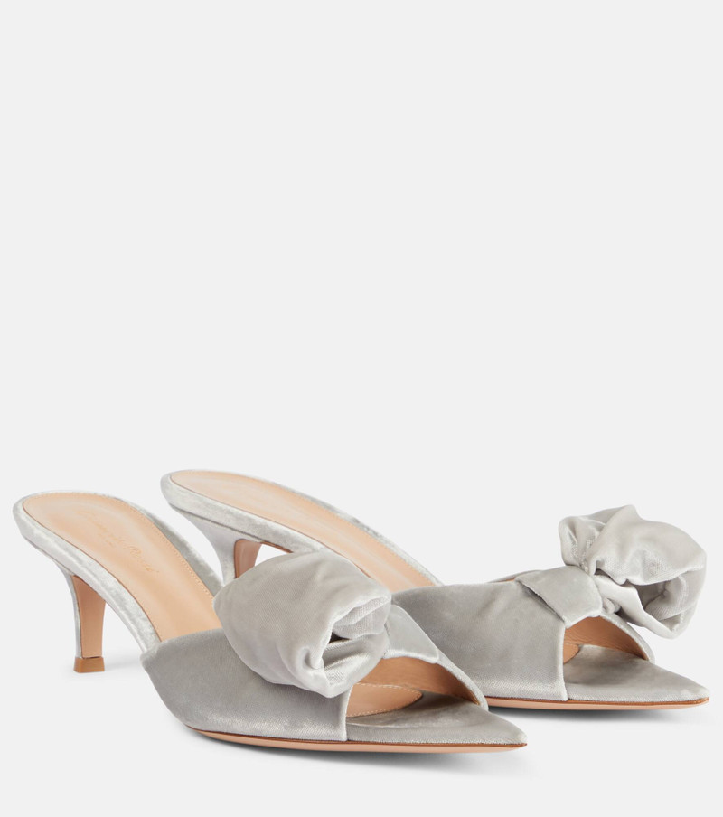 55 bow-detail velvet mules - 1
