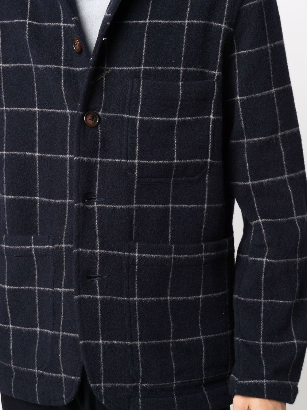 windowpane-plaid button jacket - 5