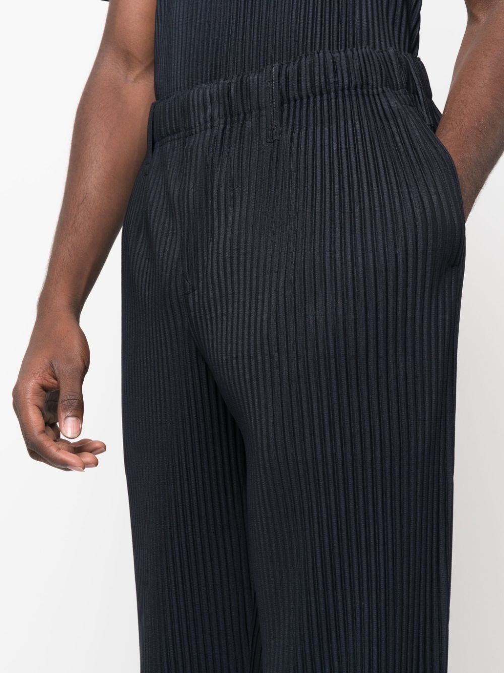 straight-leg pleated trousers - 5