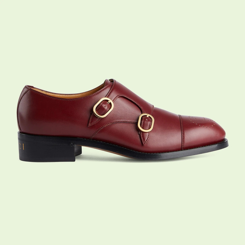 Men's buckle shoes with brogue detail 1