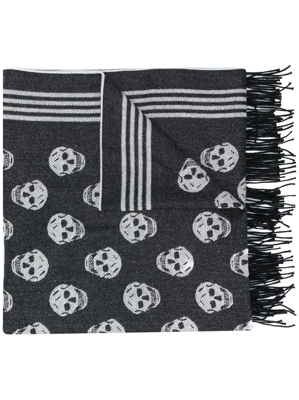 fringed skull scarf - 1