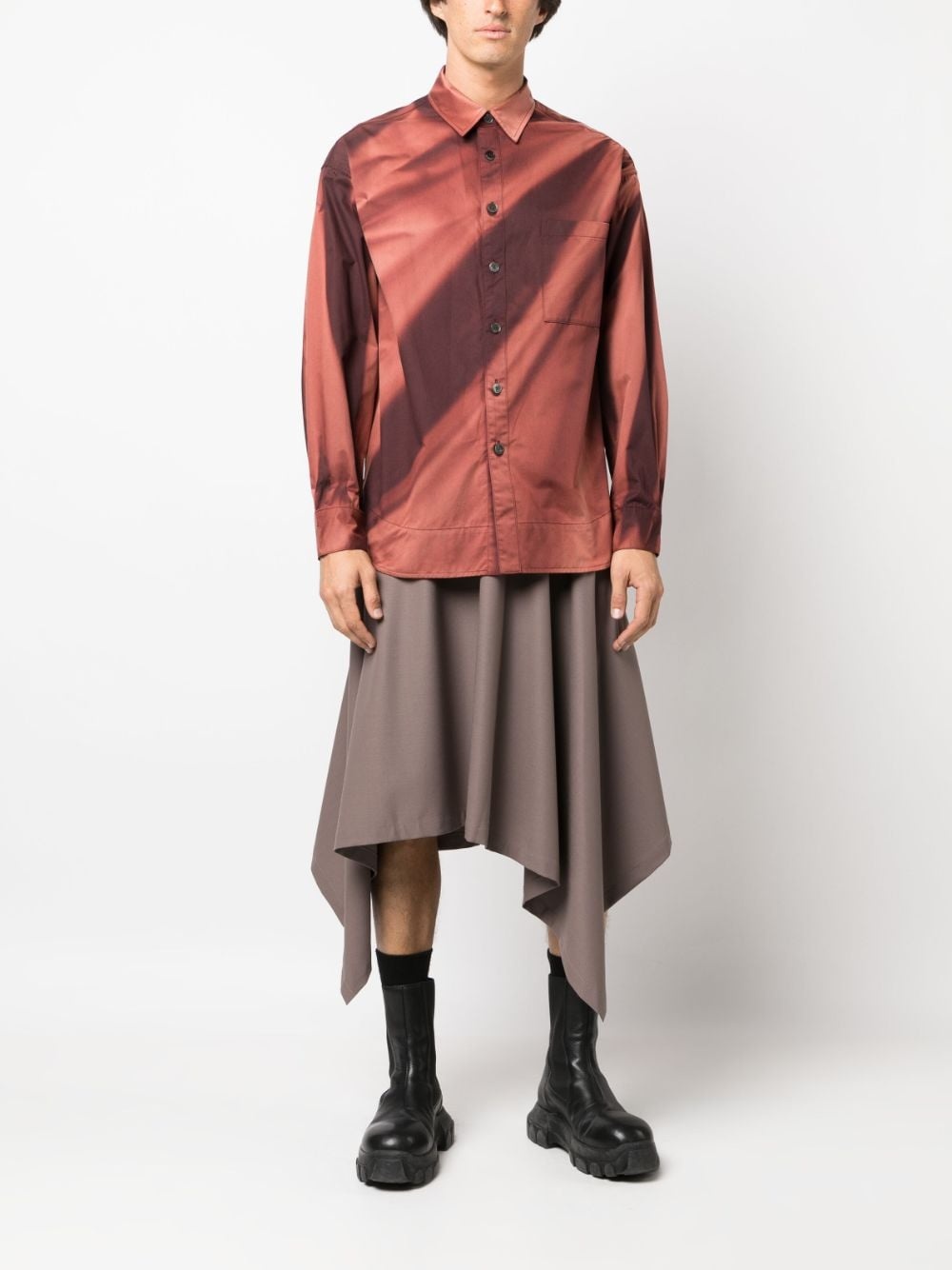 bleached-effect cotton shirt - 2