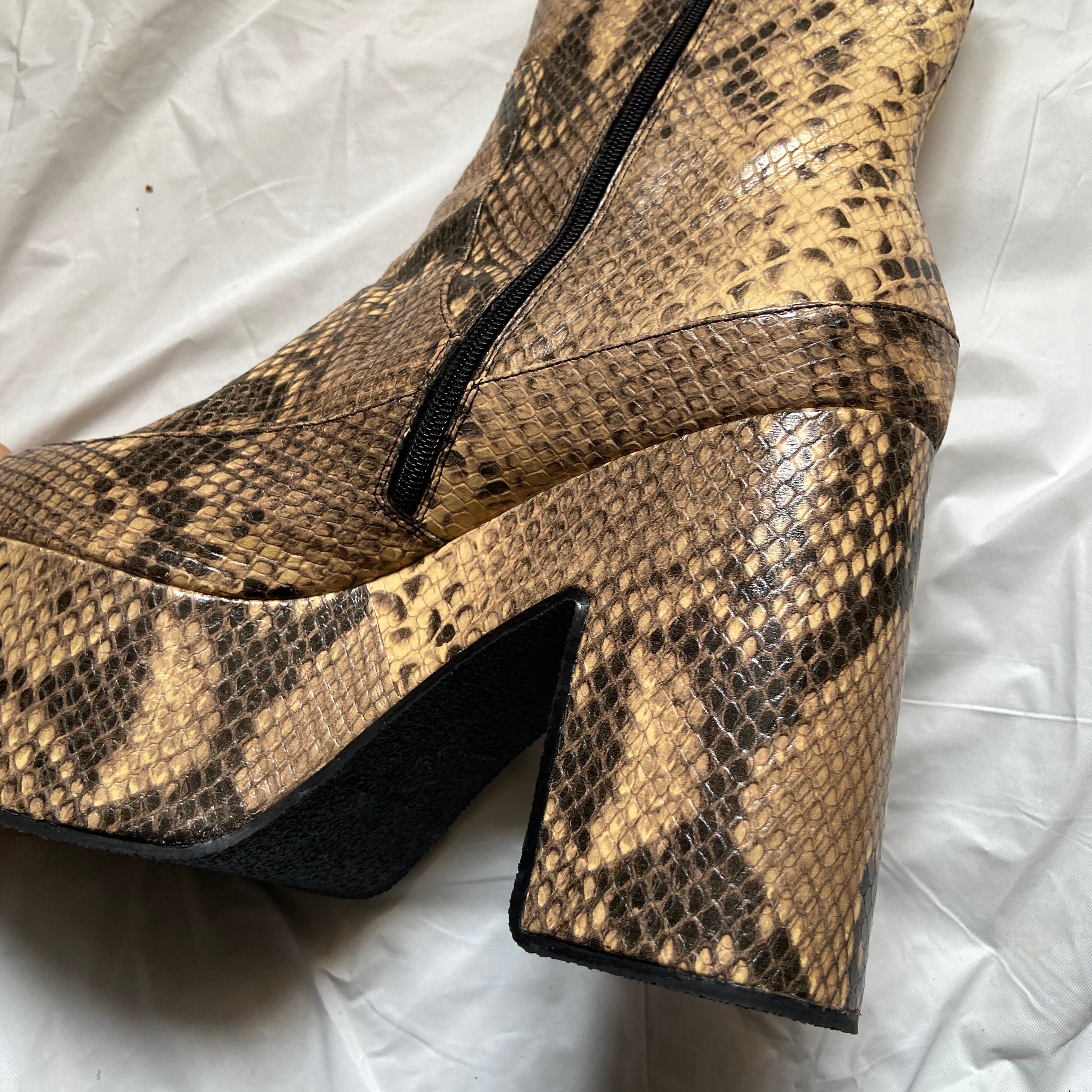 zOthers - Dries Van Noten python texture calfskin platform boots 39 - 7