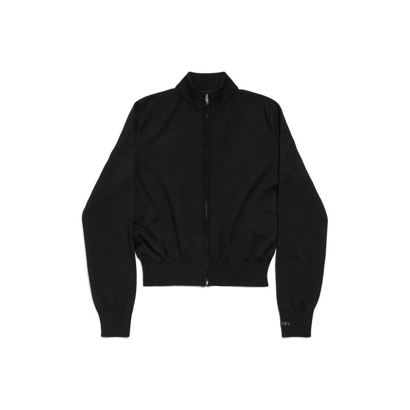 Women's Zip-up Sweater in Black 1