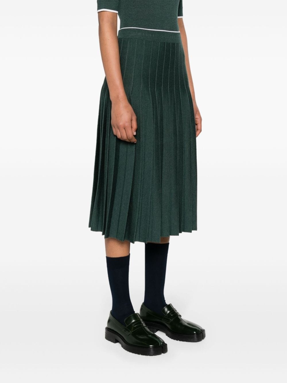 pleated knitted midi skirt - 3