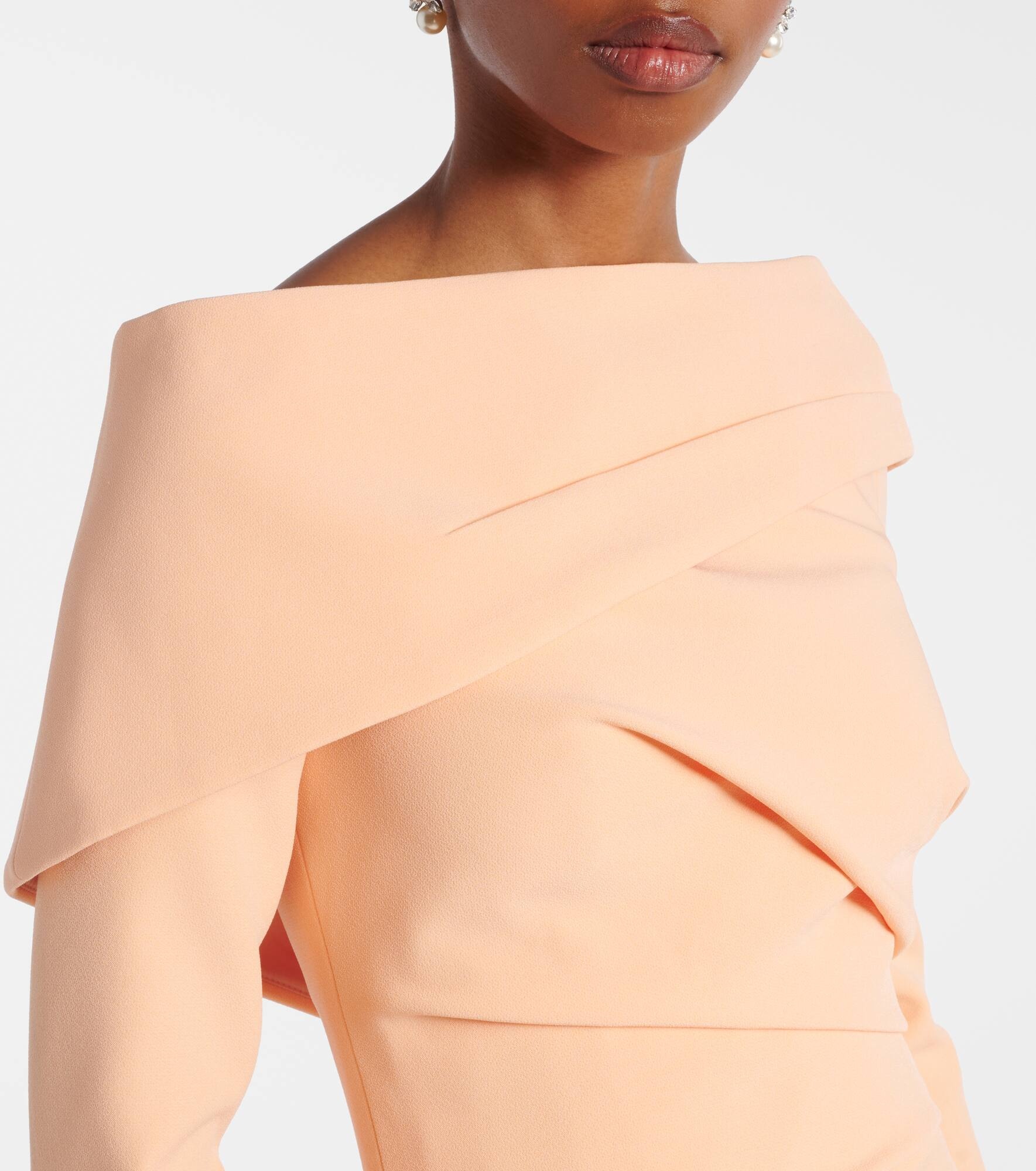 Off-shoulder crêpe midi dress - 4
