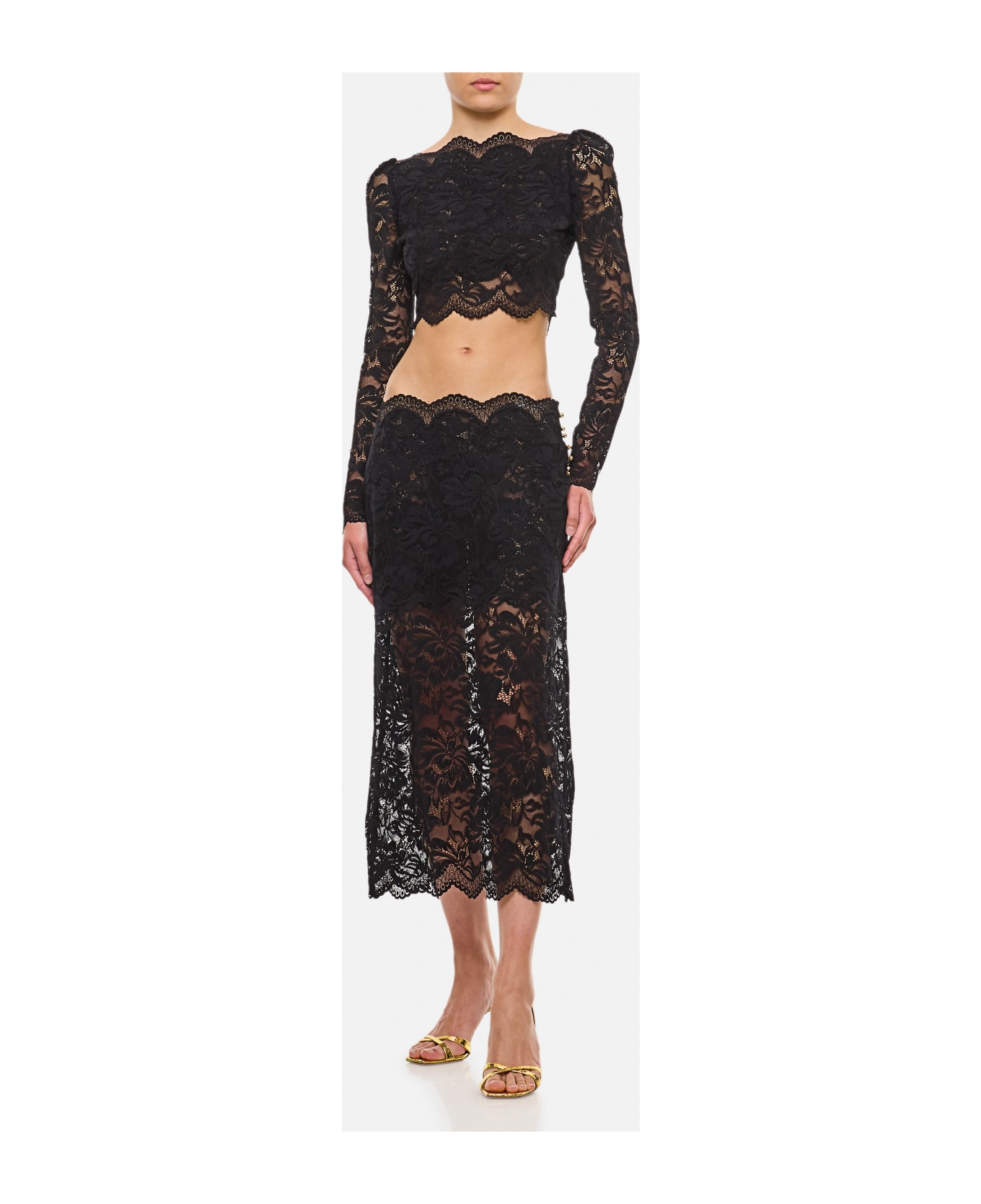 Lace Long Midi Skirt - 2