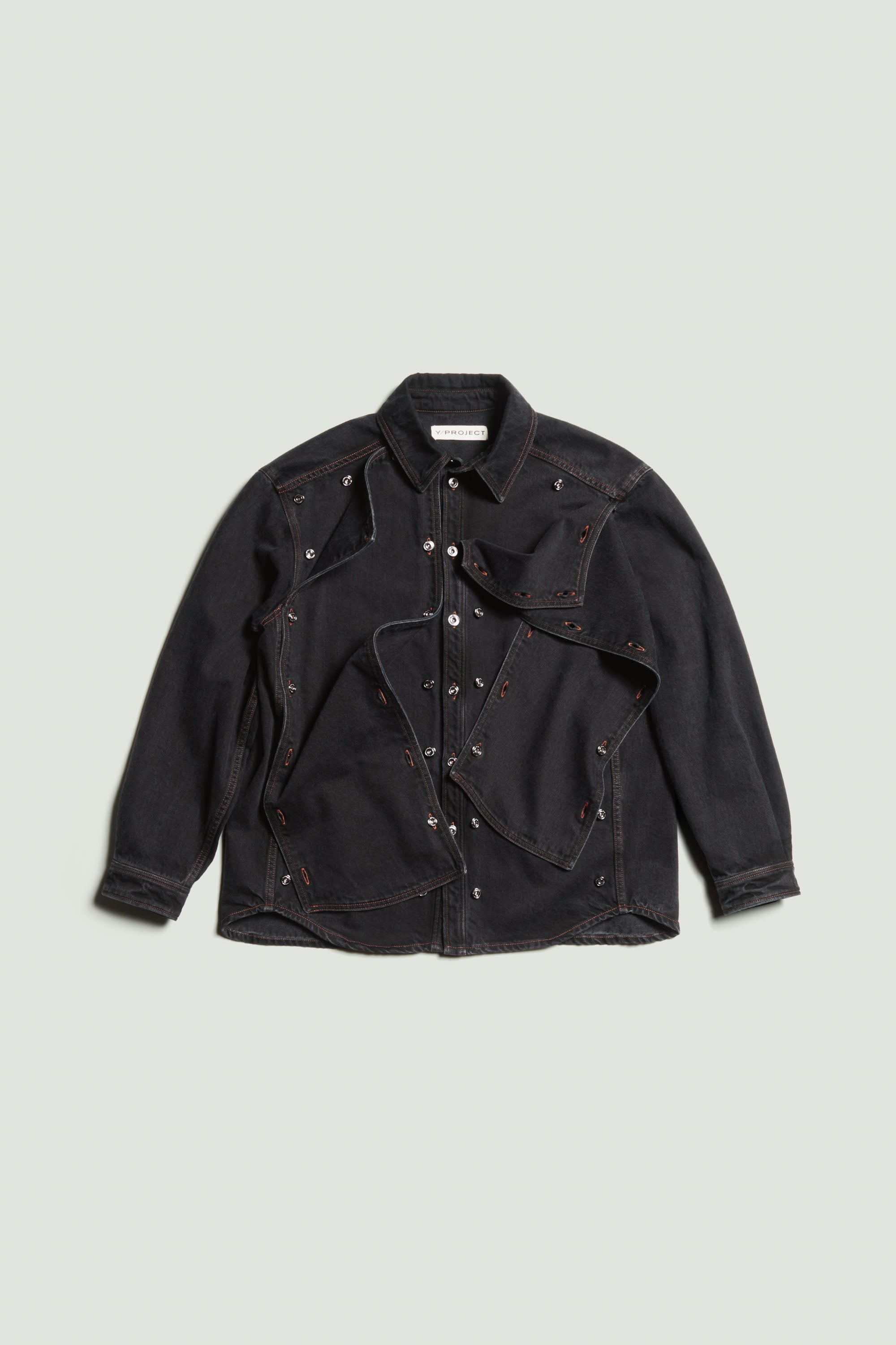 Classic Button Panel Denim Shirt - 1