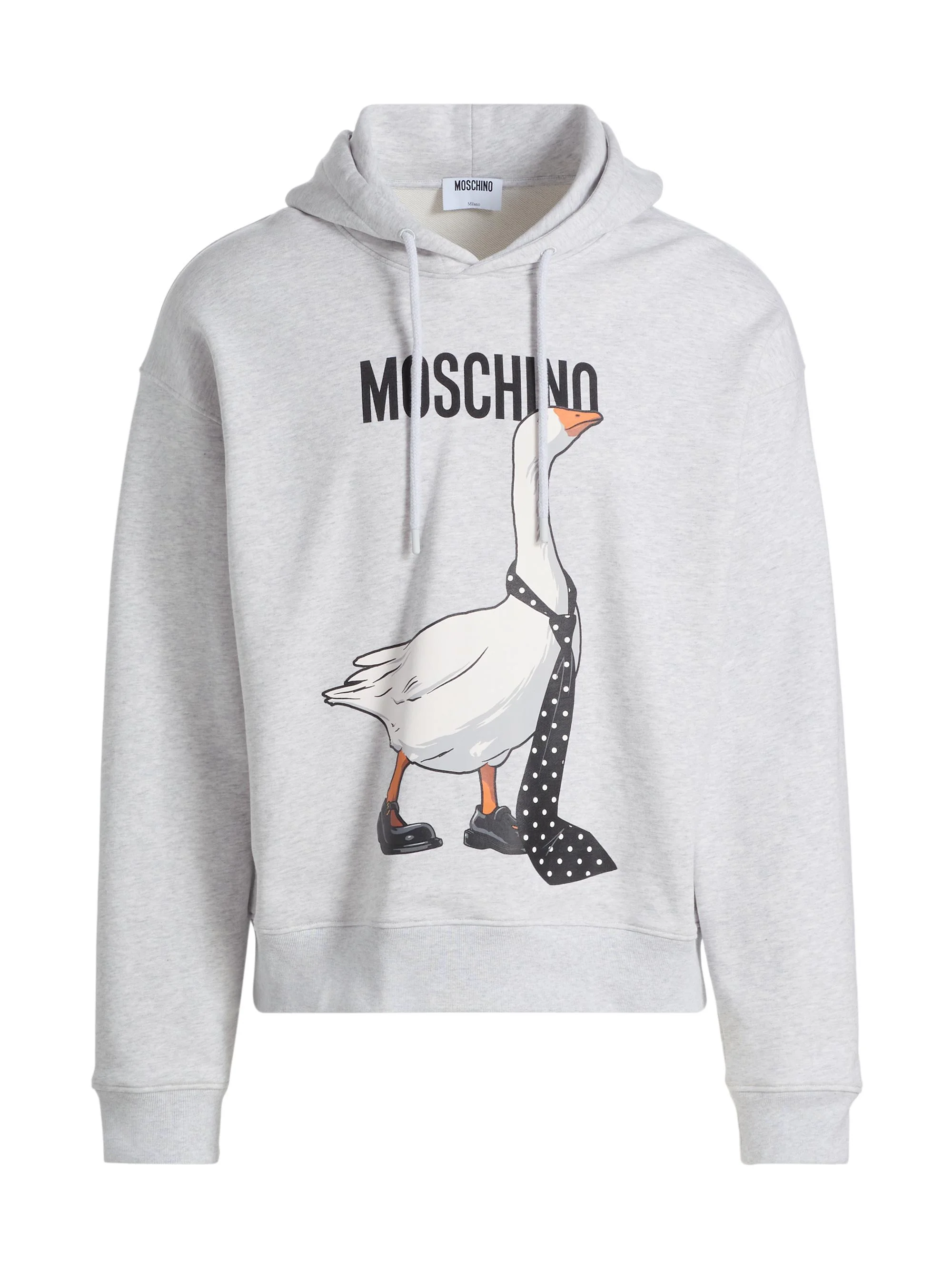 Men's Goose Logo Cotton Hoodie - Grey - 1