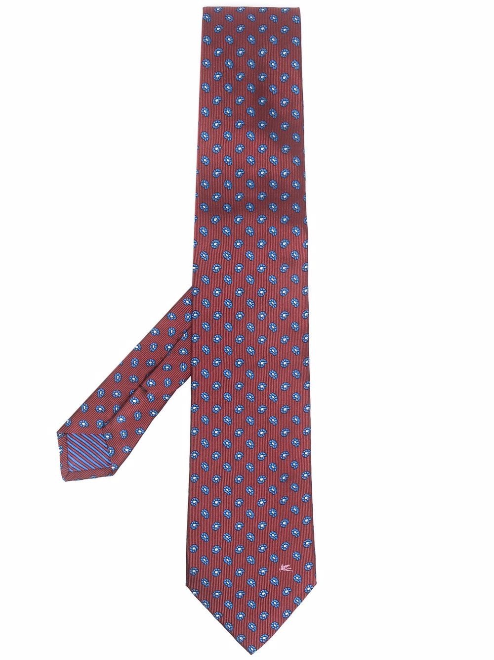 embroidered-floral silk tie - 1