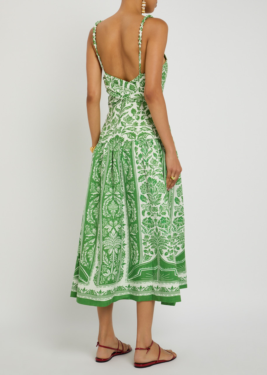 Farm Rio Tapestry Printed Linen Midi Dress - 3