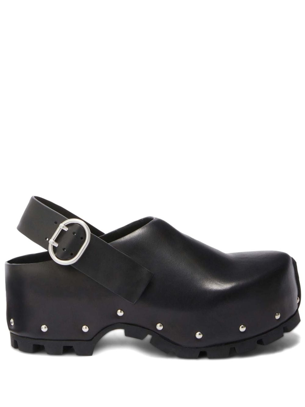 stud-embellished leather clogs - 1