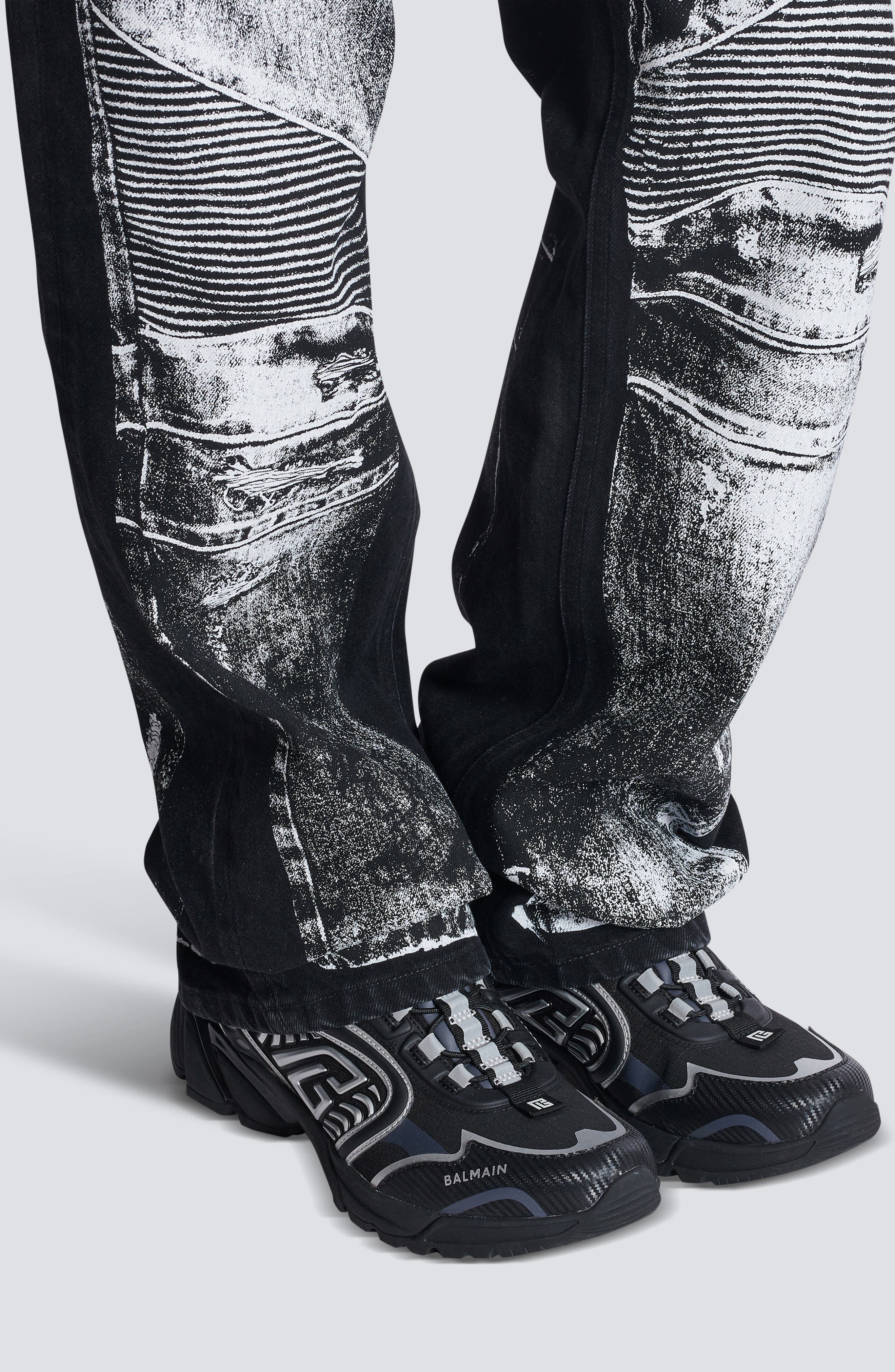 Balmain Cosmic Dust Low Top Sneaker in Eac Black/Silver at Nordstrom - 2