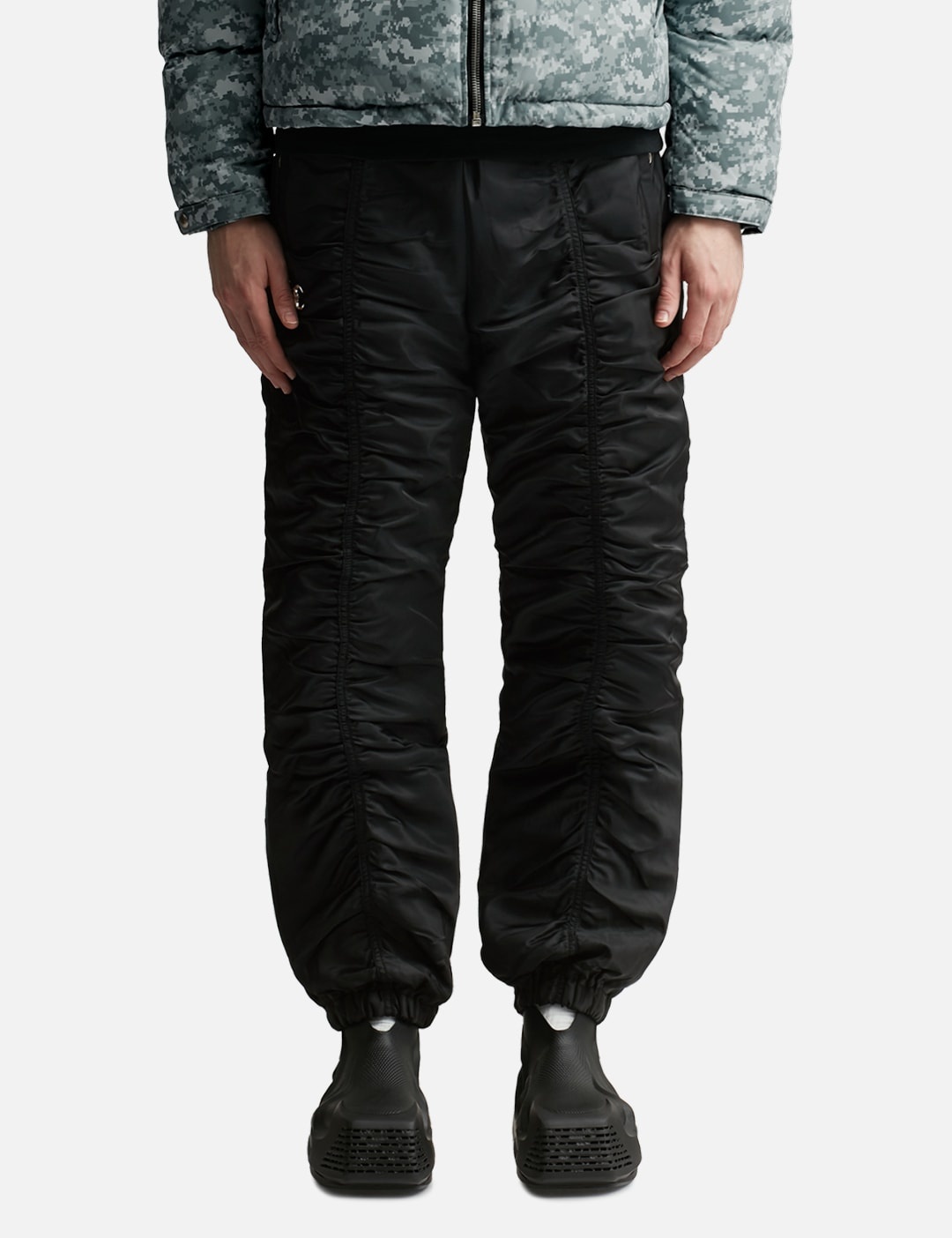 GATHERED NYLON JOGGER PANTS - 4
