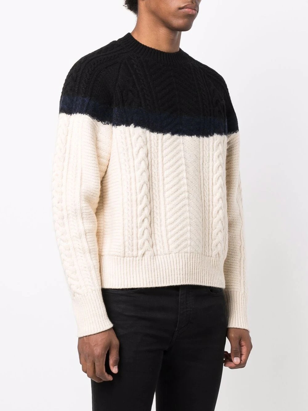 long-sleeve cable-knit jumper - 3