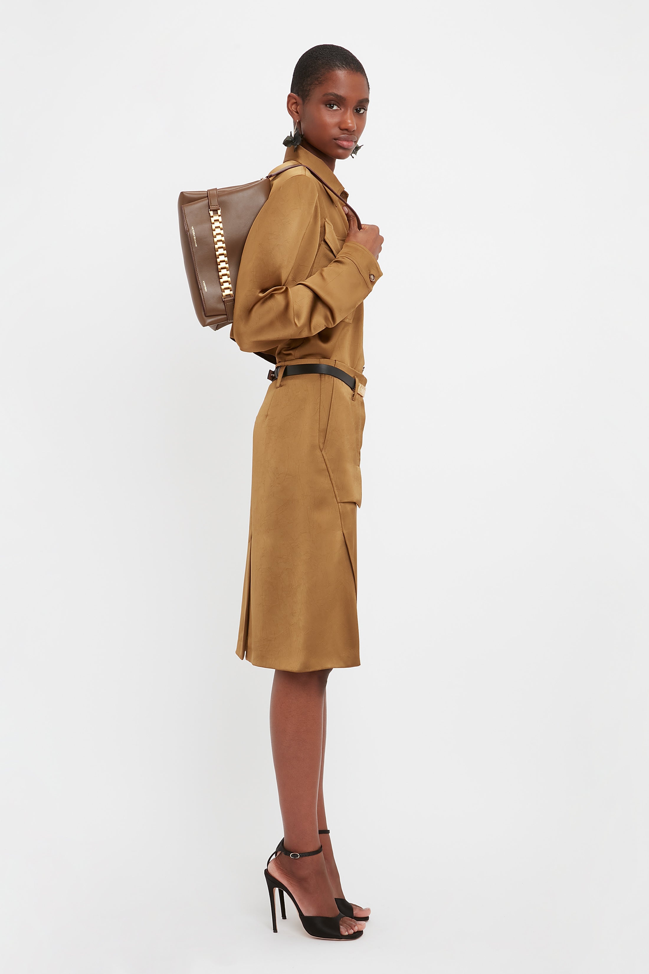 Utility Skirt In Tawny Brown - 4