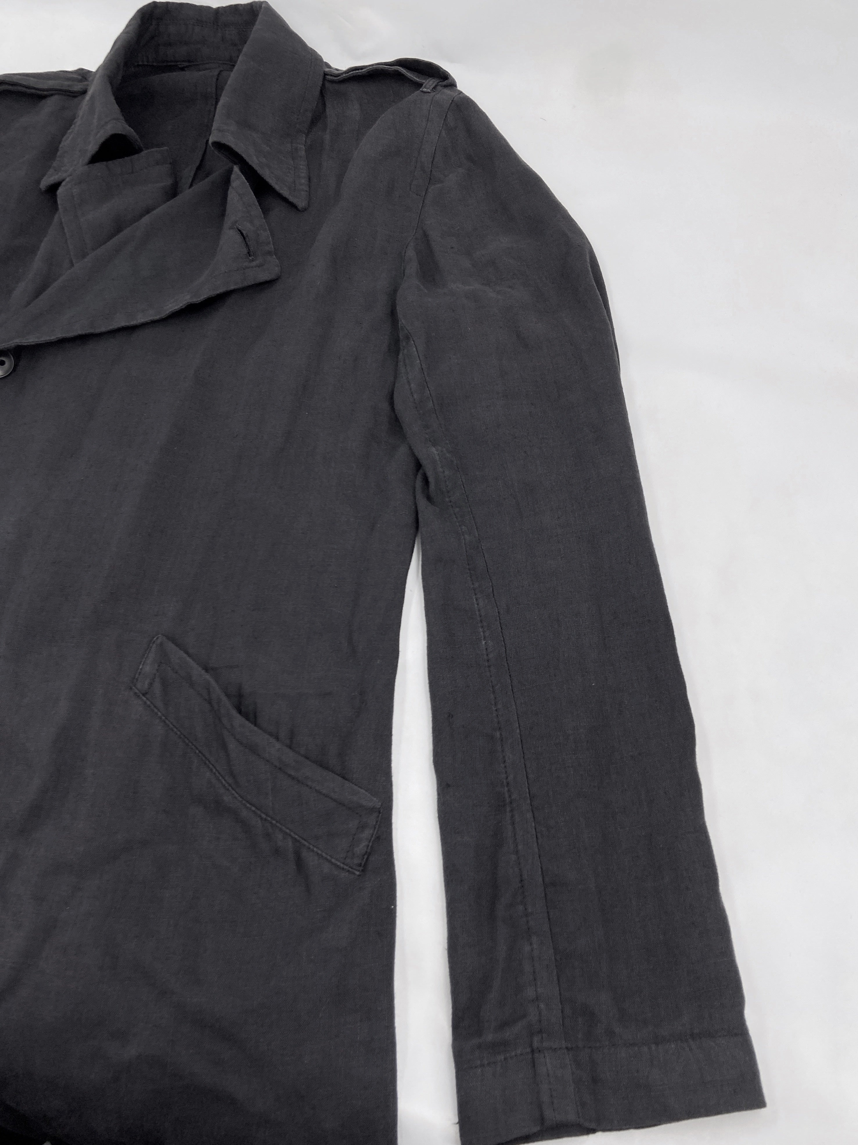 Ann Demeulemeester Spring 2006 Grey Hemp Trench Coat Jacket XXS - 9