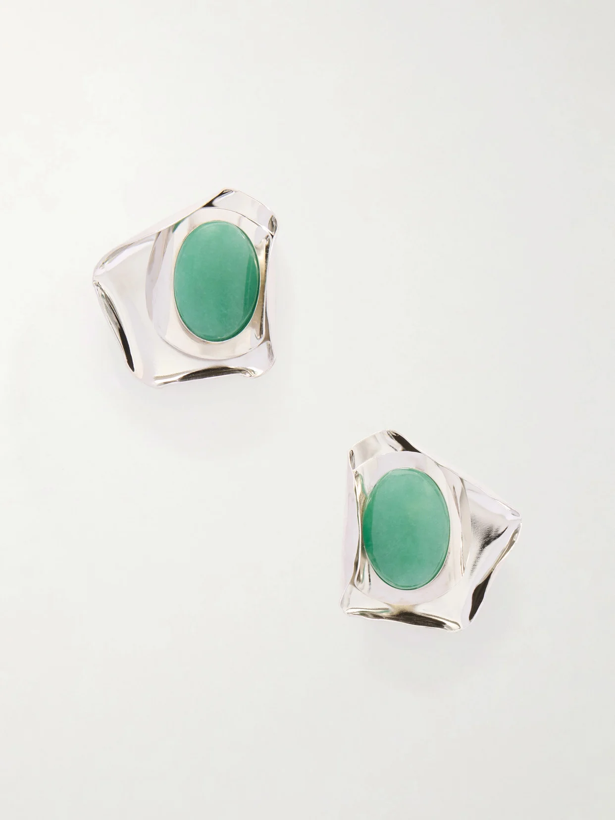 Kendall Silver-tone Aventurine Earrings - 1