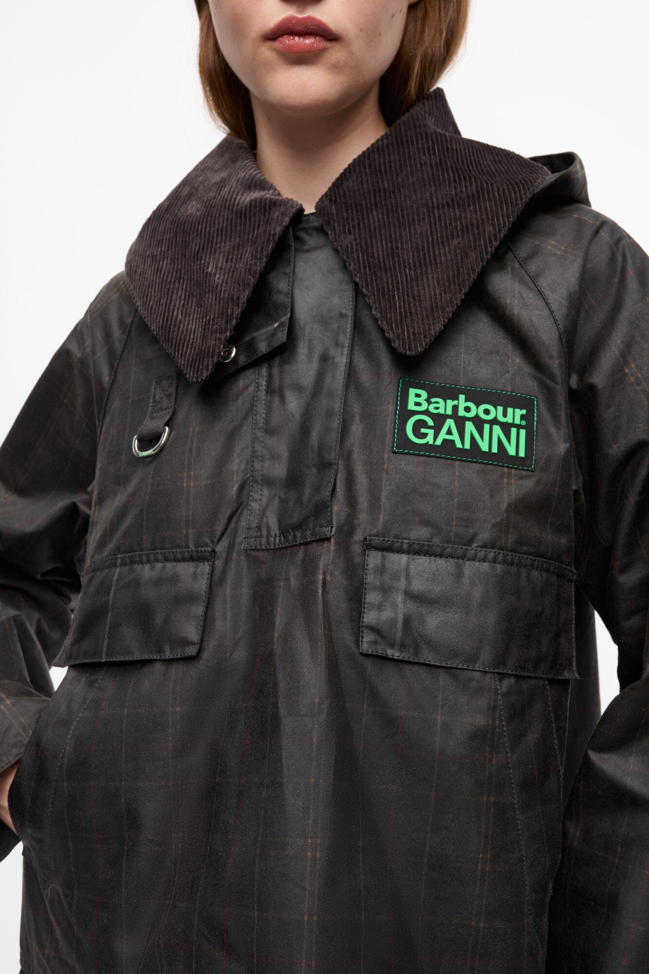 GANNI X BARBOUR TARTAN WAXED ANORAK - 5