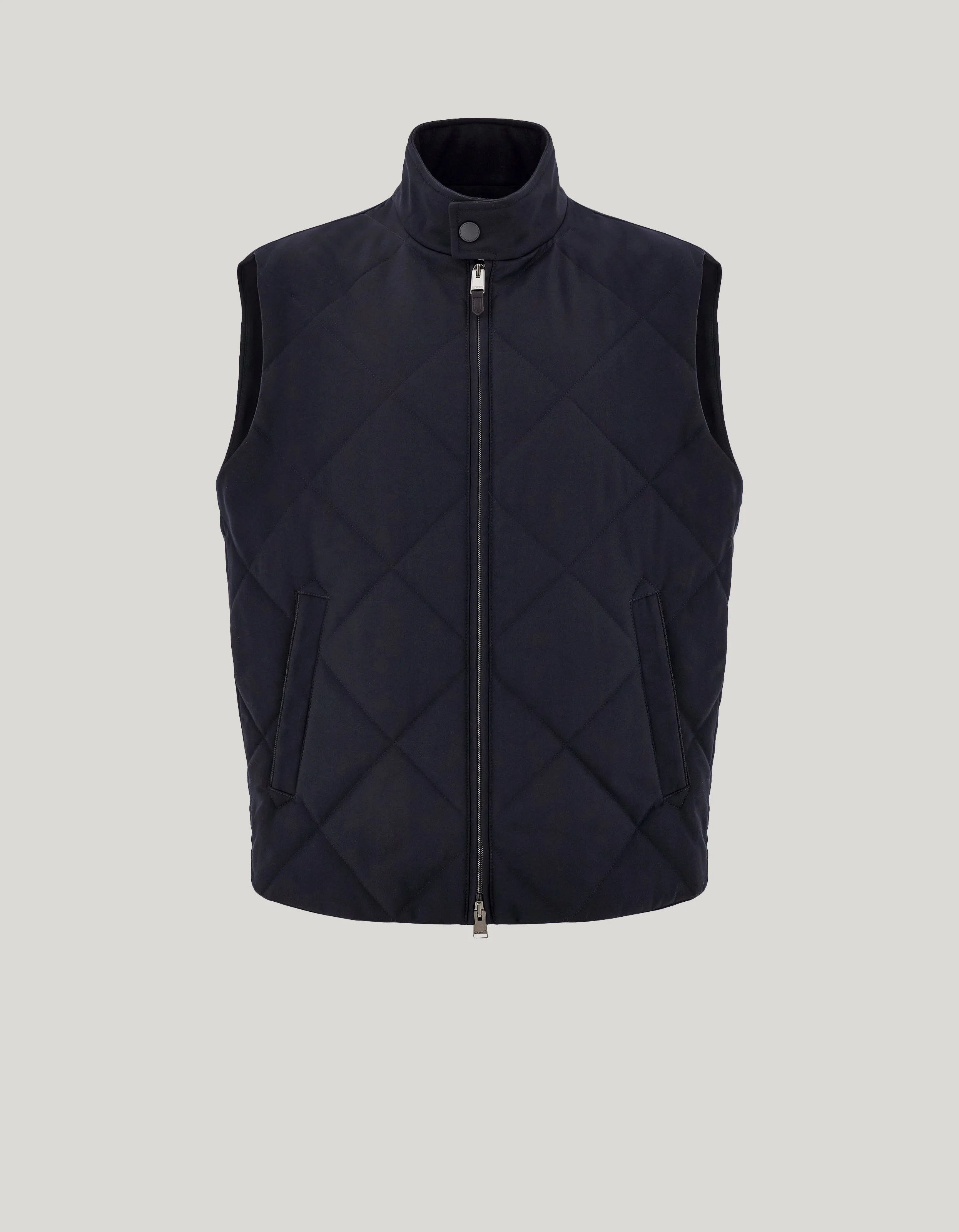 BLUE TECHNICAL FABRIC QUILTED VEST - 1