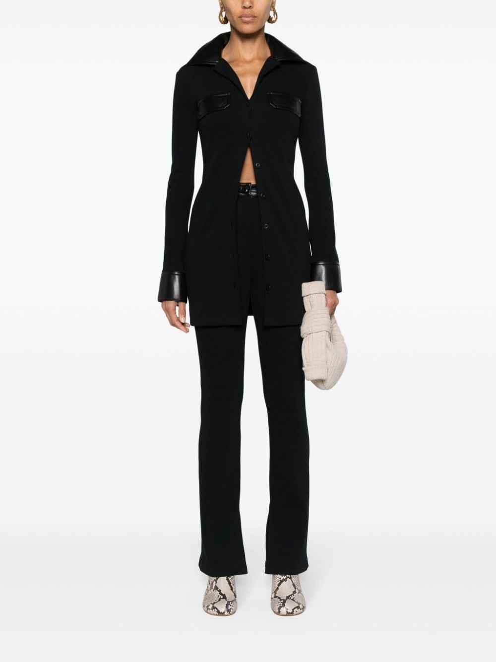 slim-leg fine-ribbed  trousers - 2