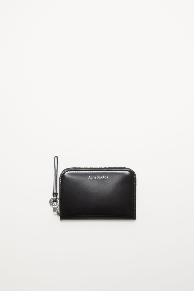 Leather zip wallet - Black 1