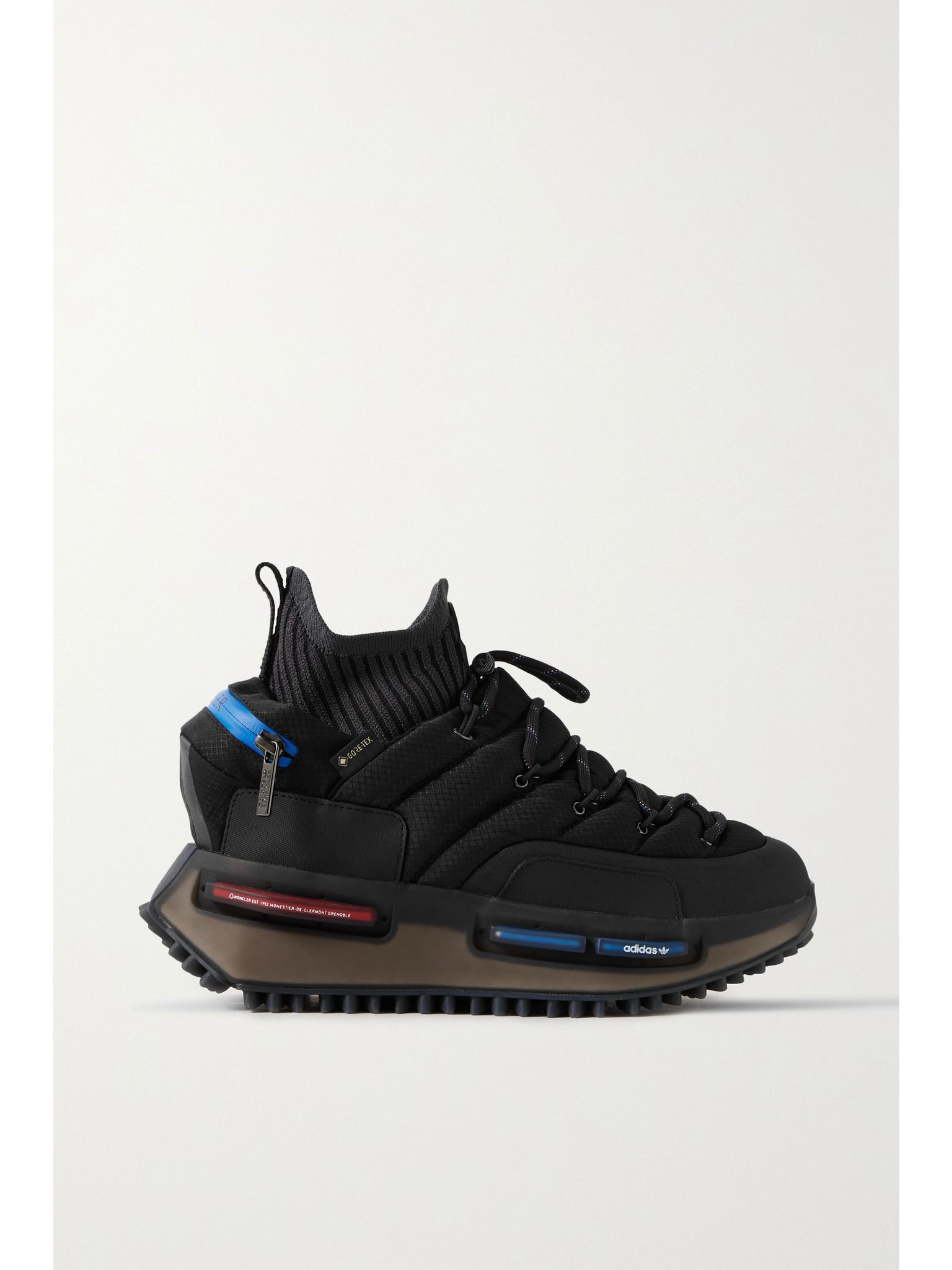 + adidas Originals rubber-trimmed padded ripstop sneakers Black - 1