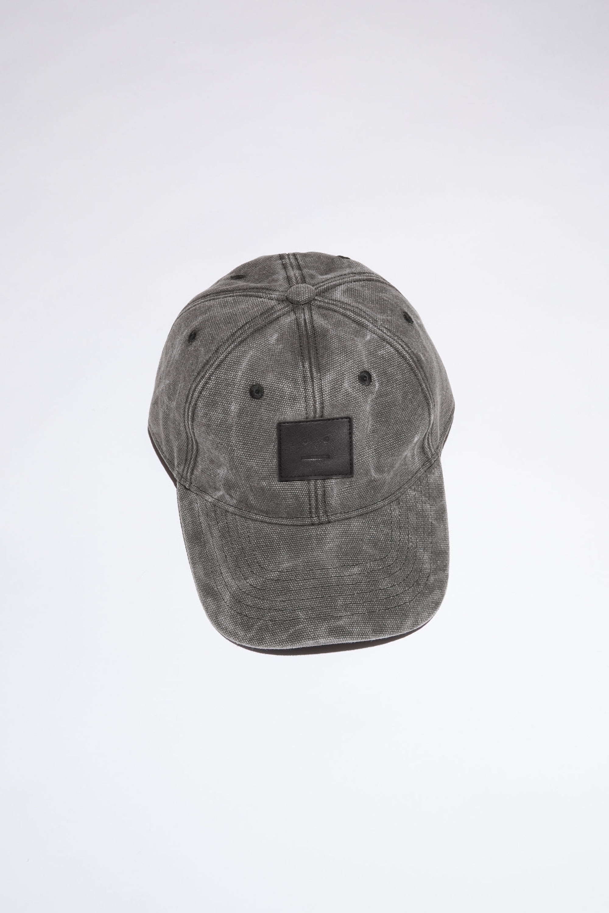 Leather baseball cap - Carbon grey - 1