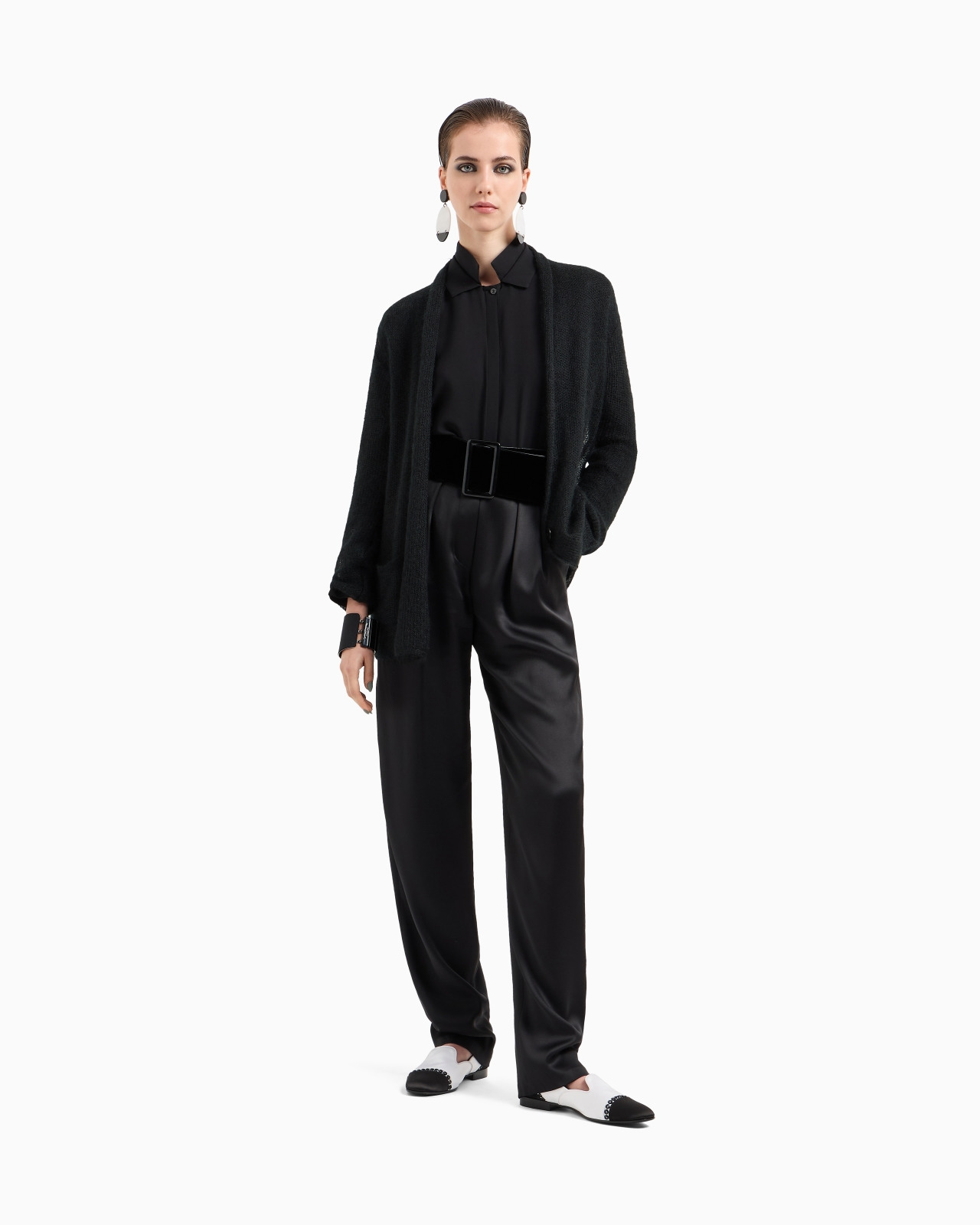 DOUBLE-SIDED SILK-SATIN TWO-PLEAT TROUSERS - 2