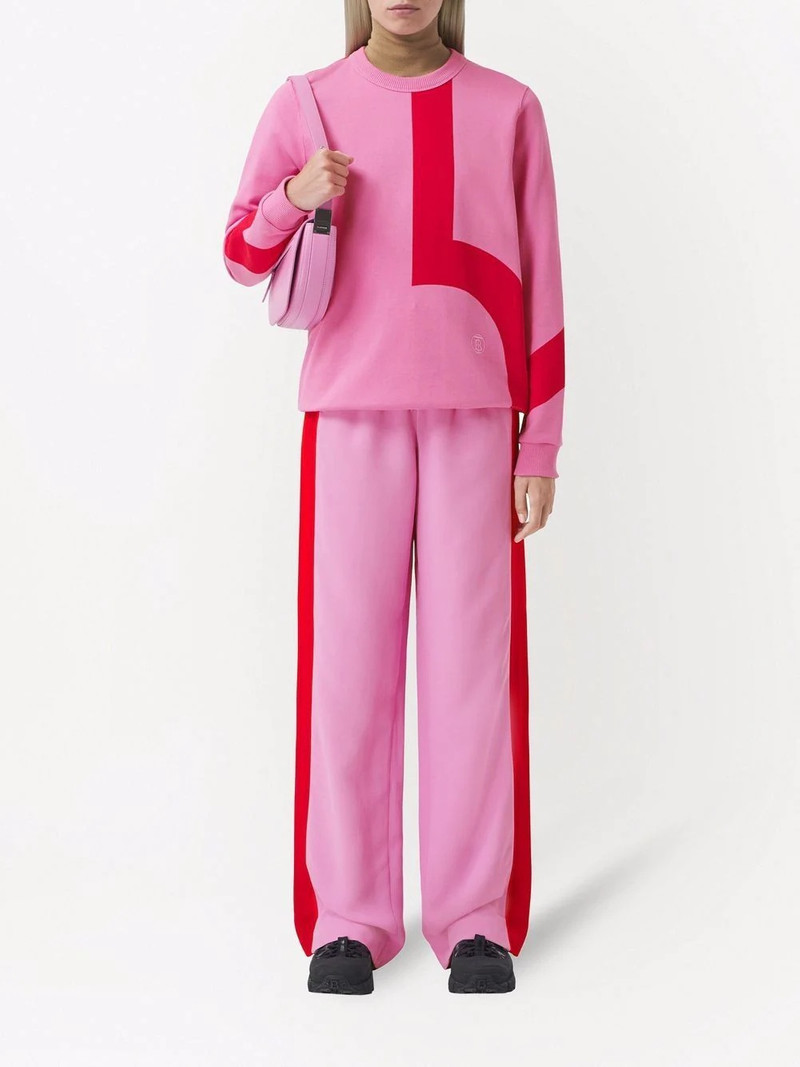 Burberry side-stripe wide-leg track pants outlook
