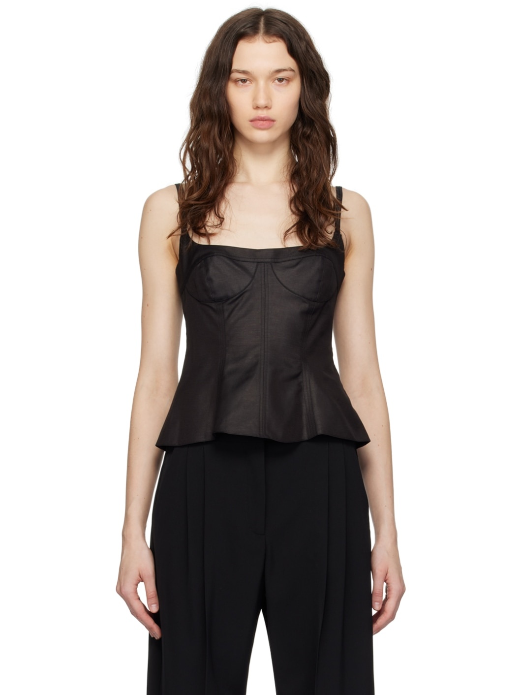 Black Peplum Camisole - 1