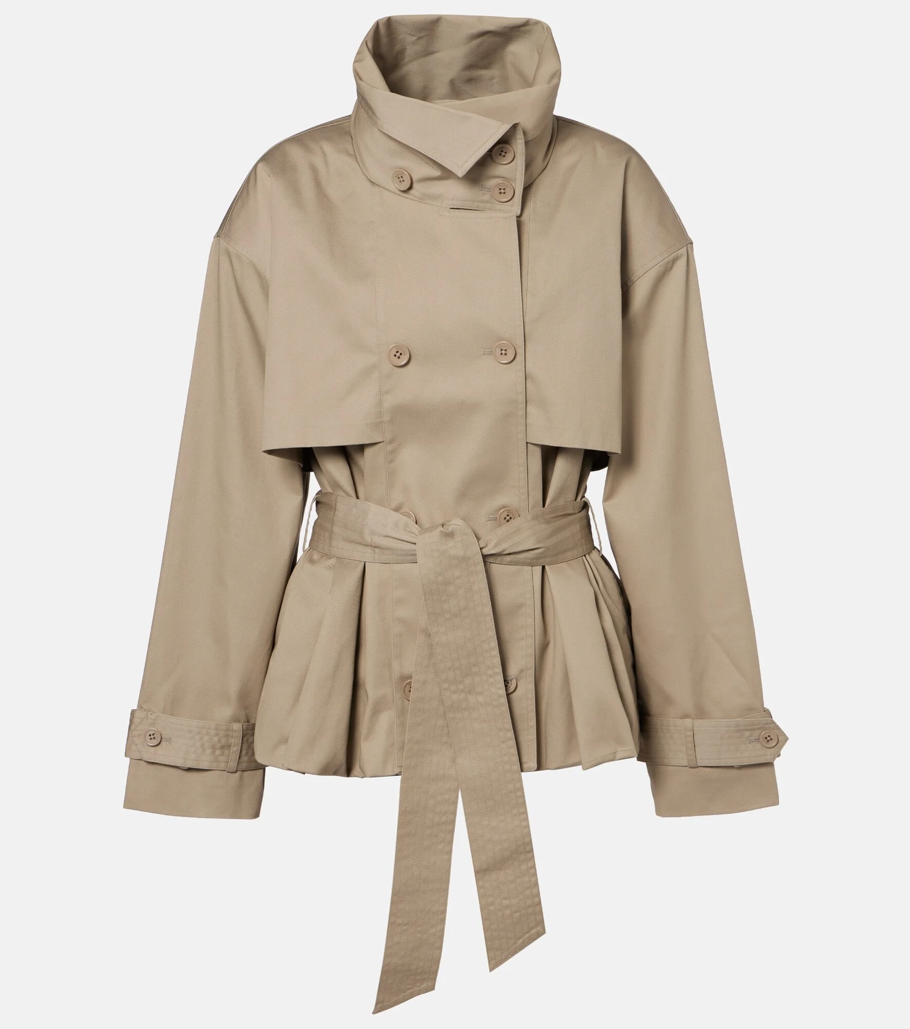 Belted double-breasted trench coat - 1