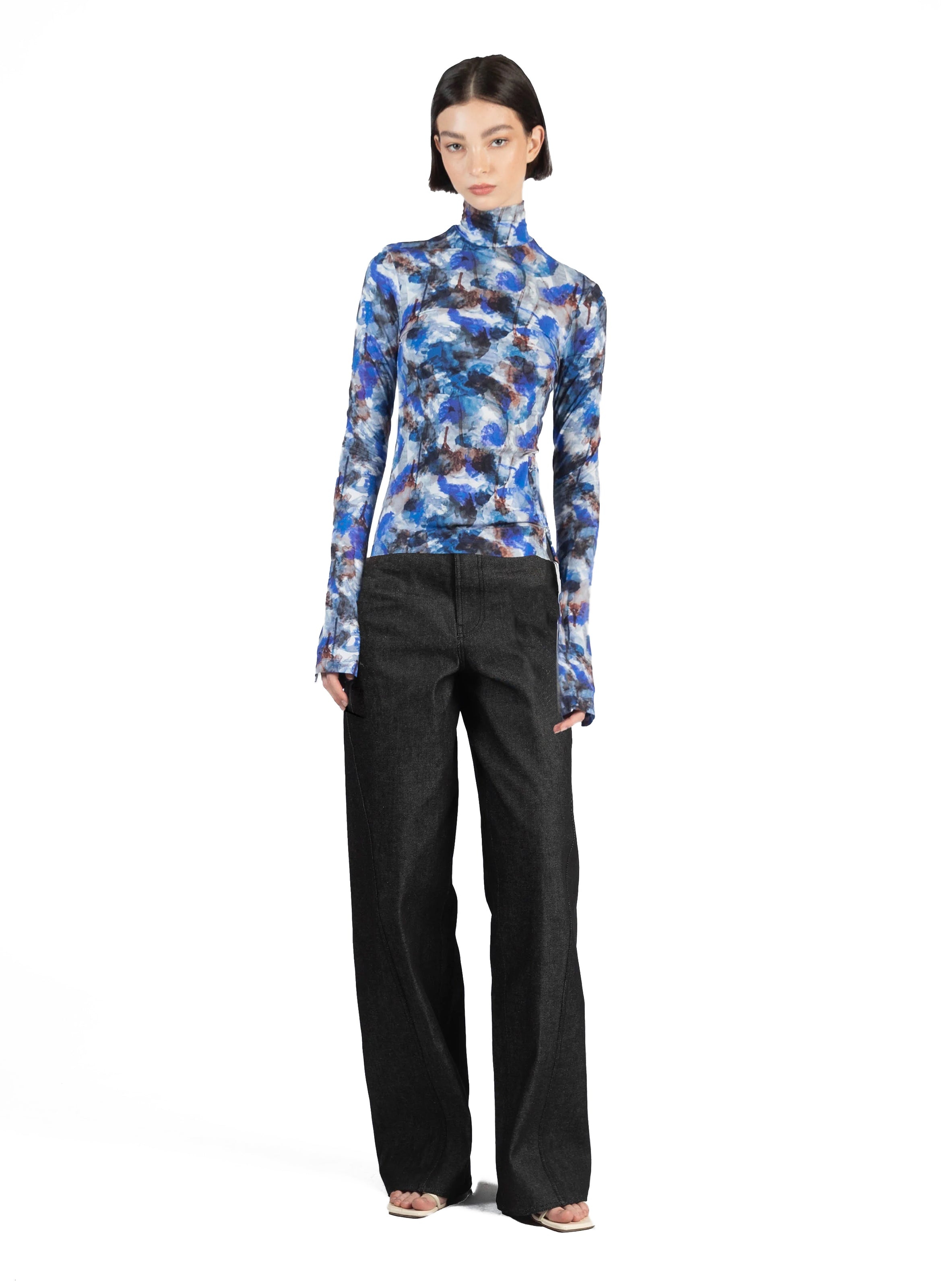 Printed Turtleneck Top Multicolour - 1