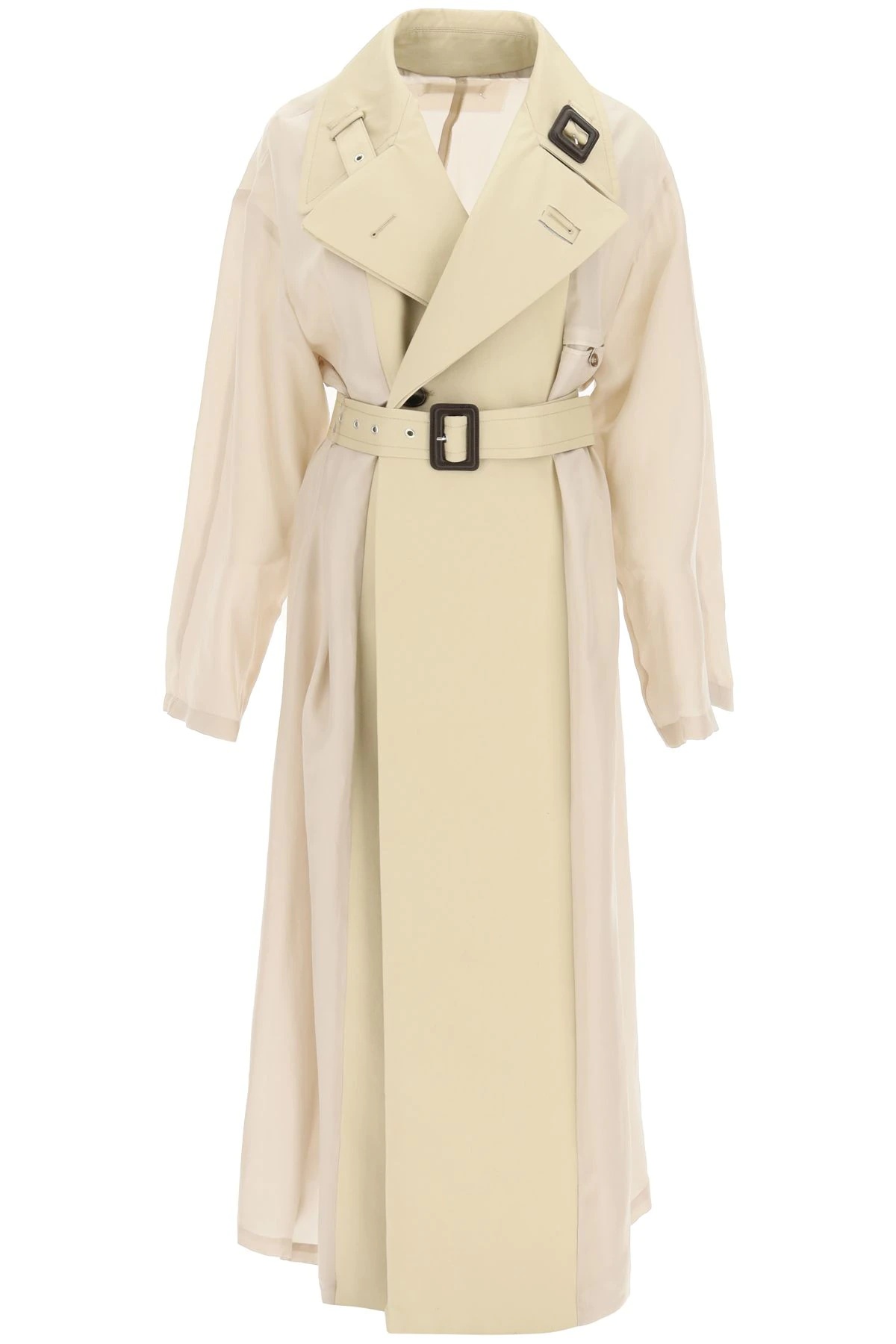 BI-MATERIAL TRENCH COAT - 1