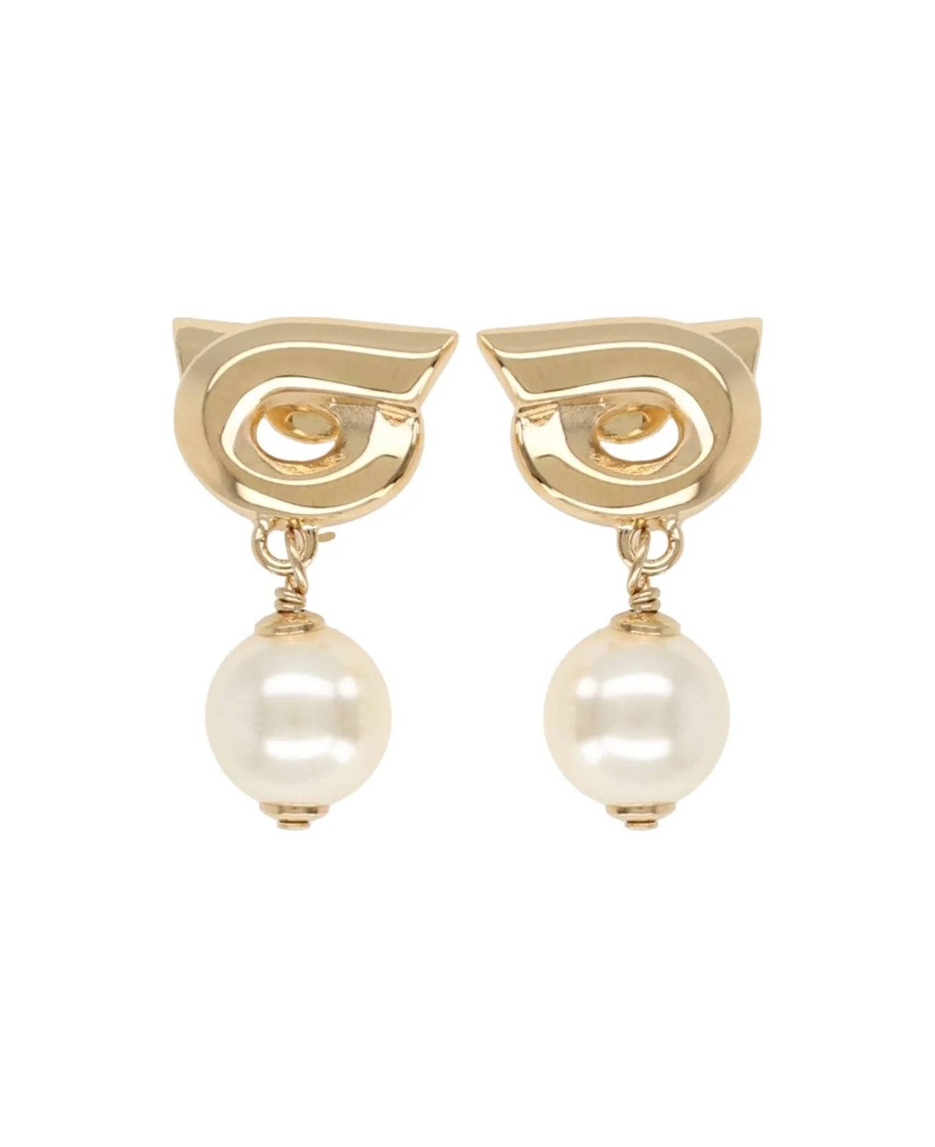 "hook" Earrings With Pearls - 1
