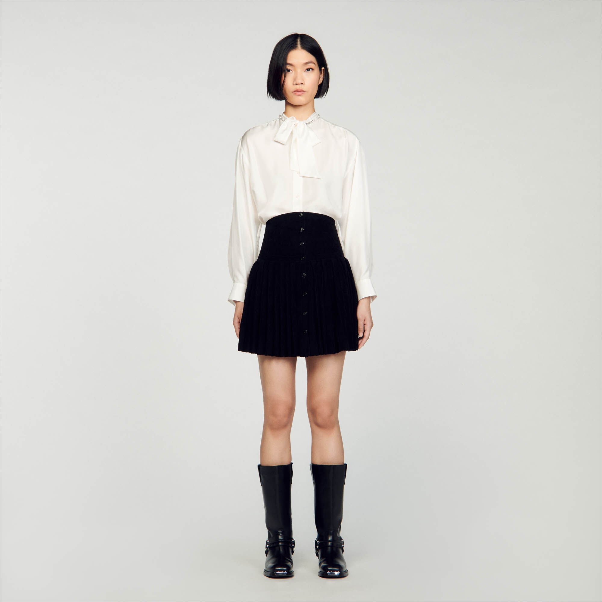 SHORT VELVET KNIT SKIRT - 3