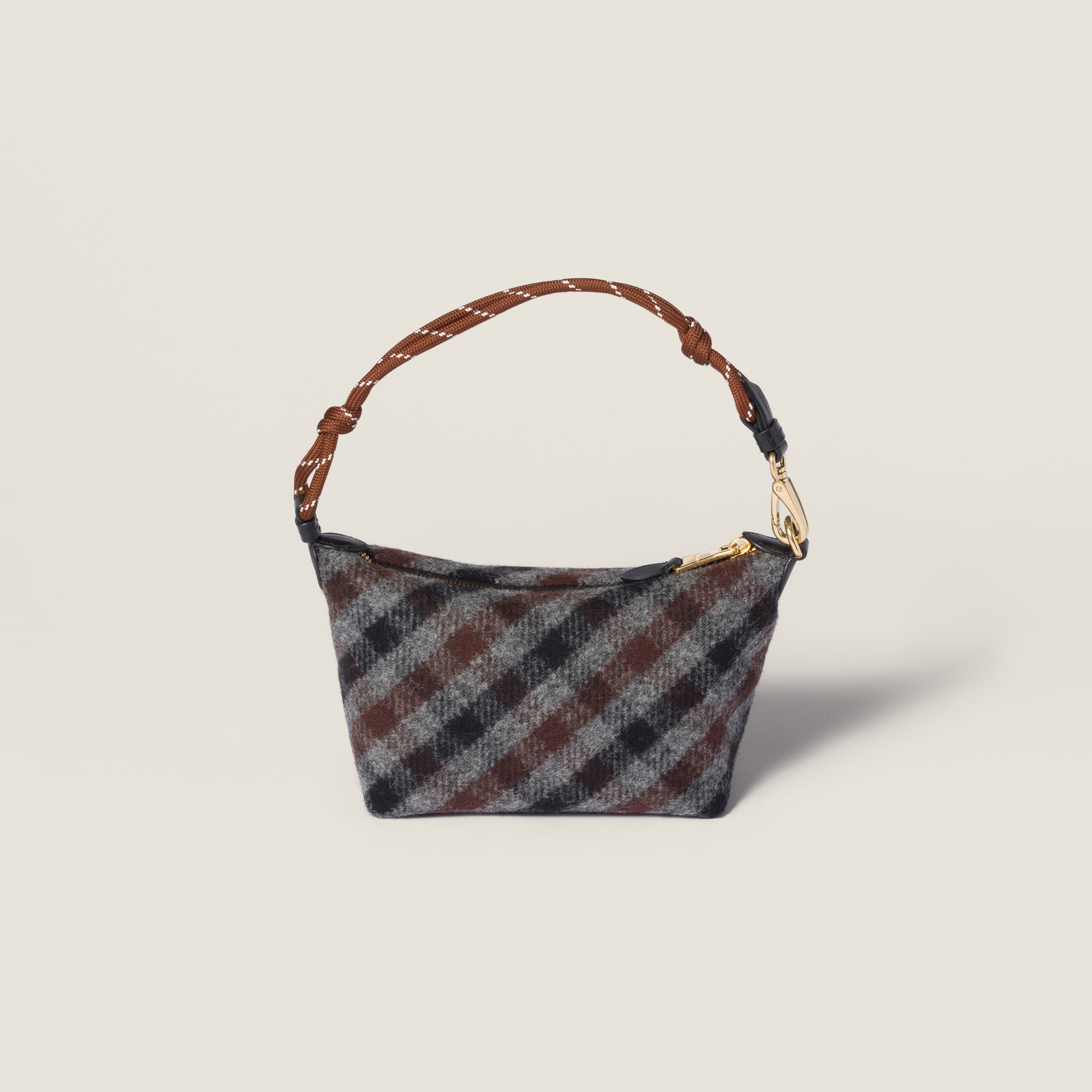 Plaid wool pouch - 3