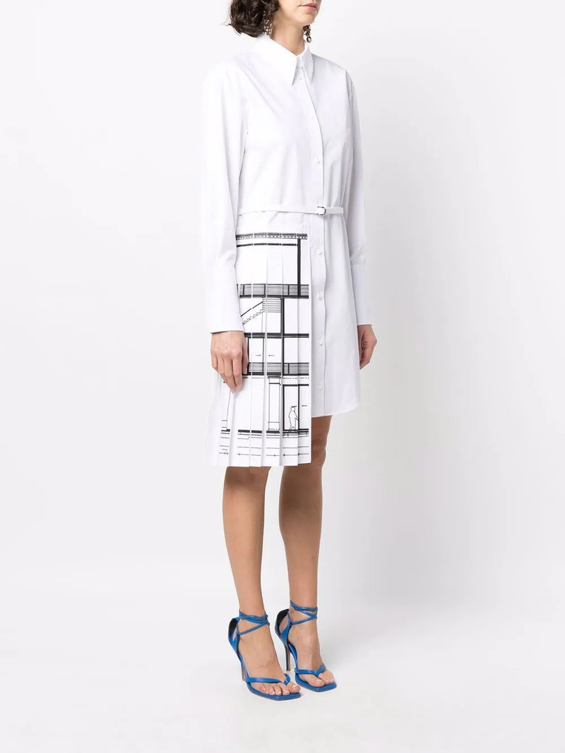 pleated panel shirt-dress 3