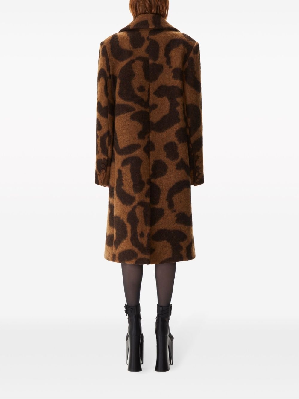 leopard-jacquard wool-blend coat - 3