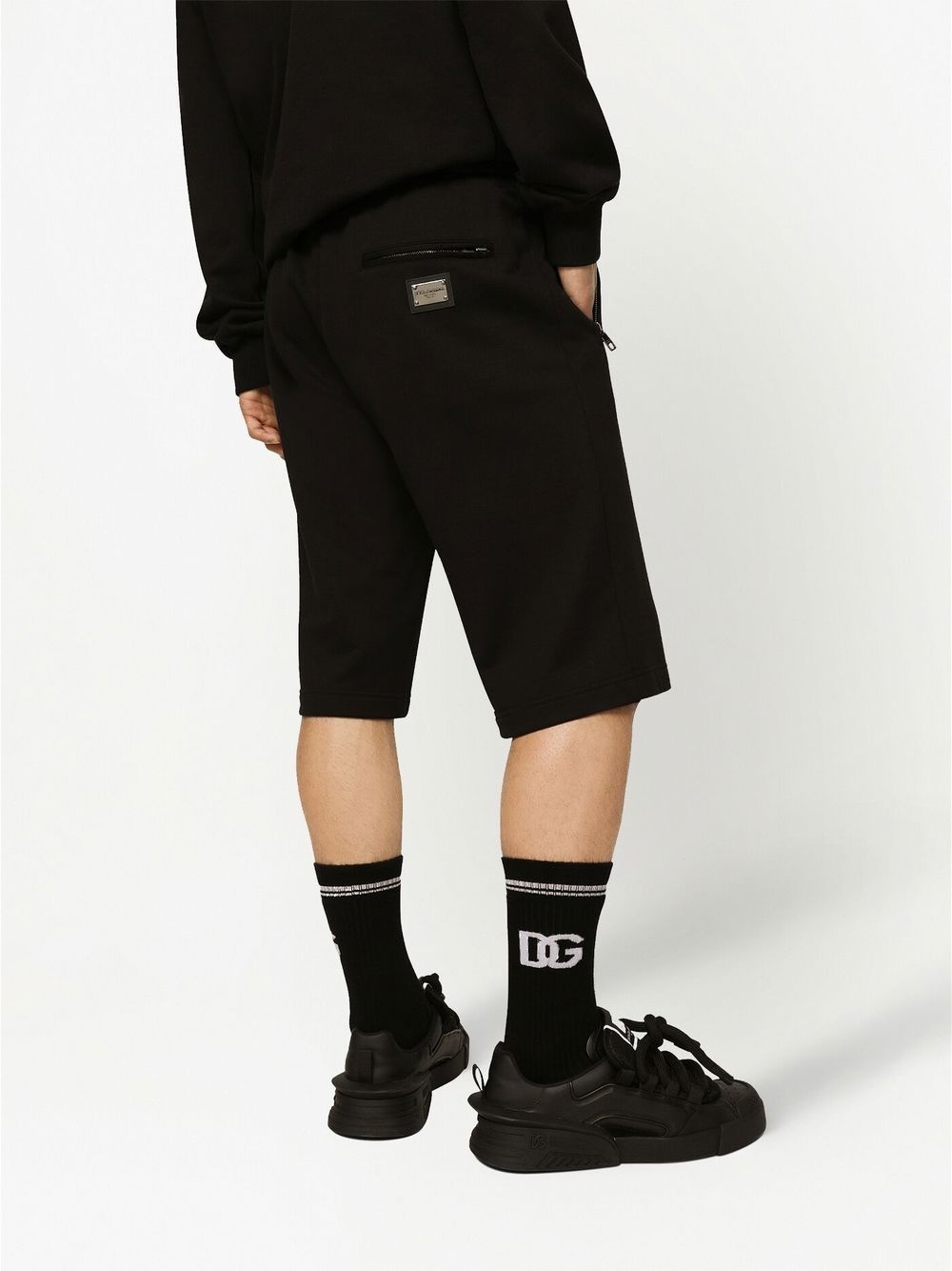 drawstring track shorts - 4