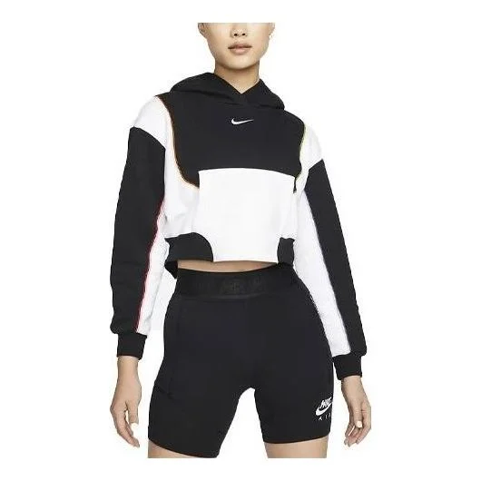(WMNS) Nike Sportswear Oversized Fleece Hoodie 'Black White' DM6360-010 - 1