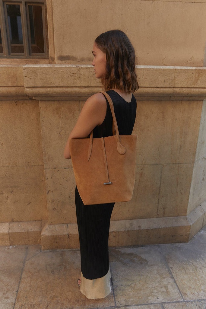 TALL SPROUT TOTE RHUM SUEDE - 3