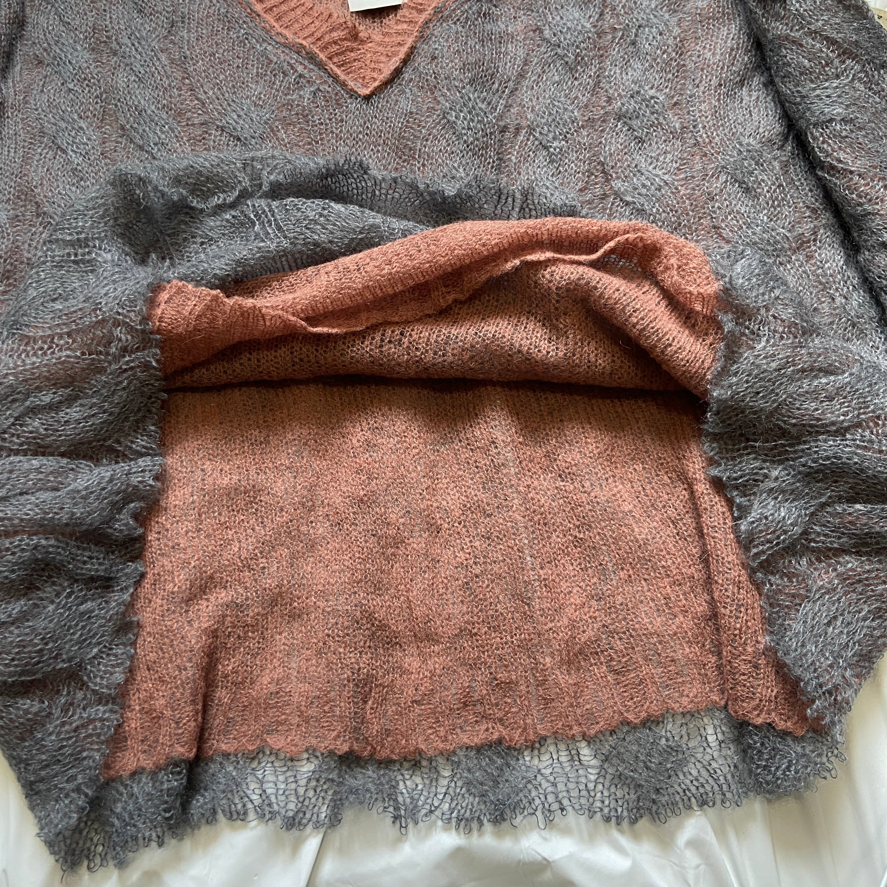 Maison Margiela FW17 oversized double mohair grunge open knit sweater - 9