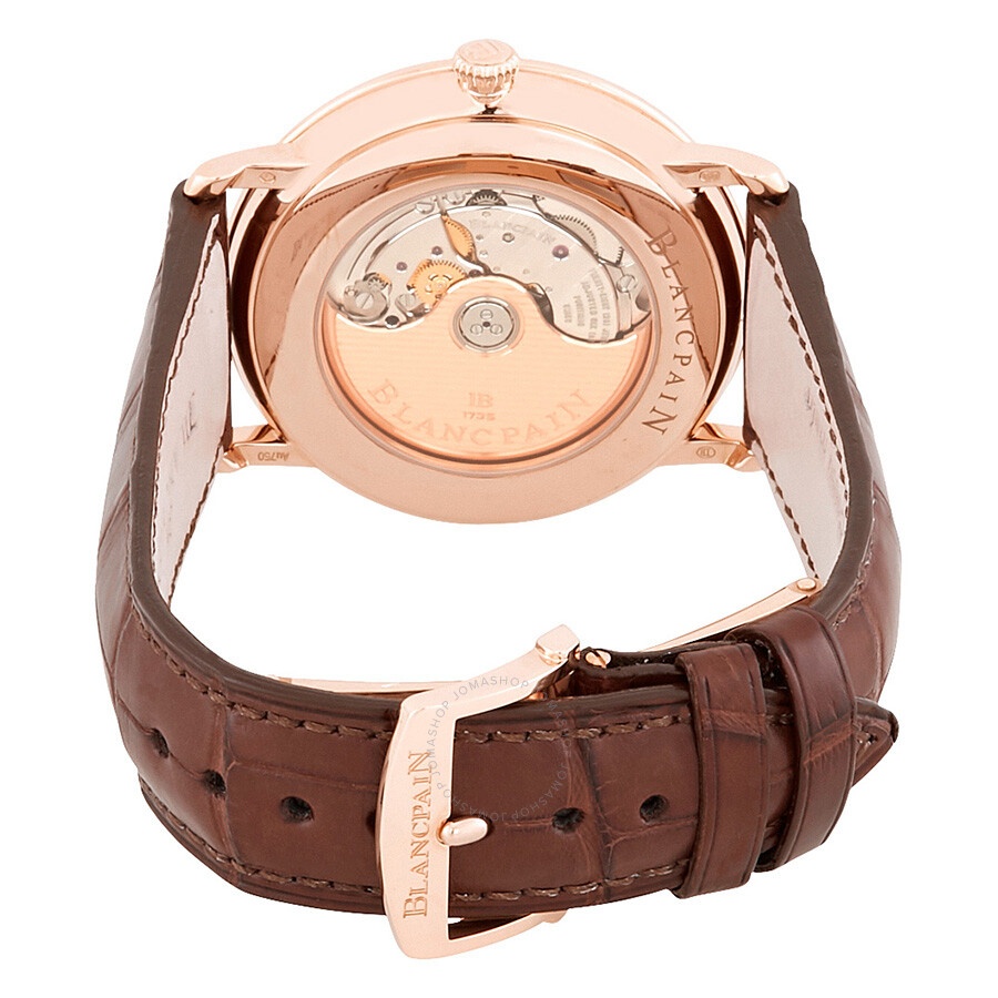 Blancpain Villeret White Dial 18kt Rose Gold Brown Leather Men's Watch 6651-3642-55B - 3