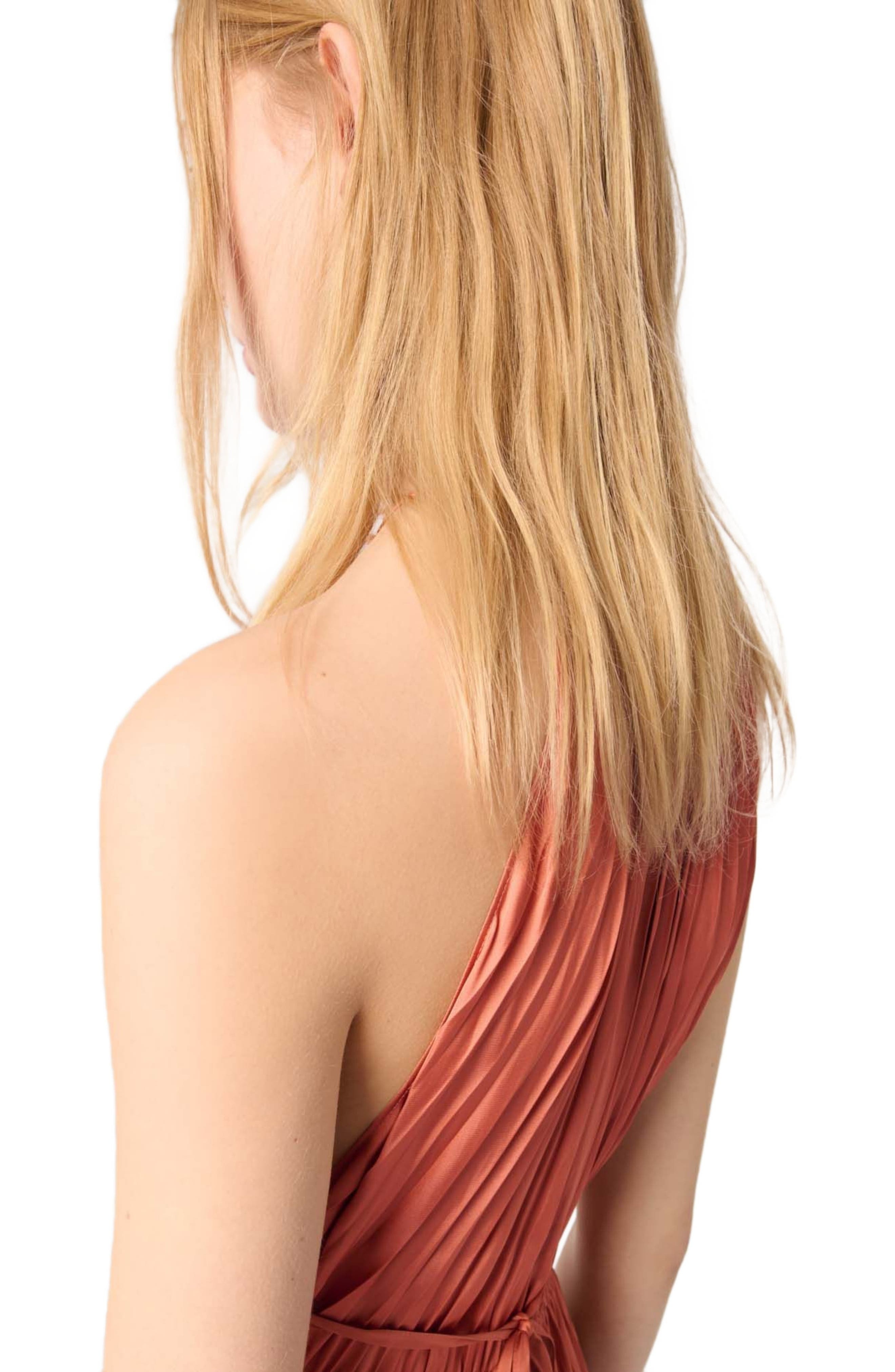 maje Pleated maxi dress in Terracota at Nordstrom - 8