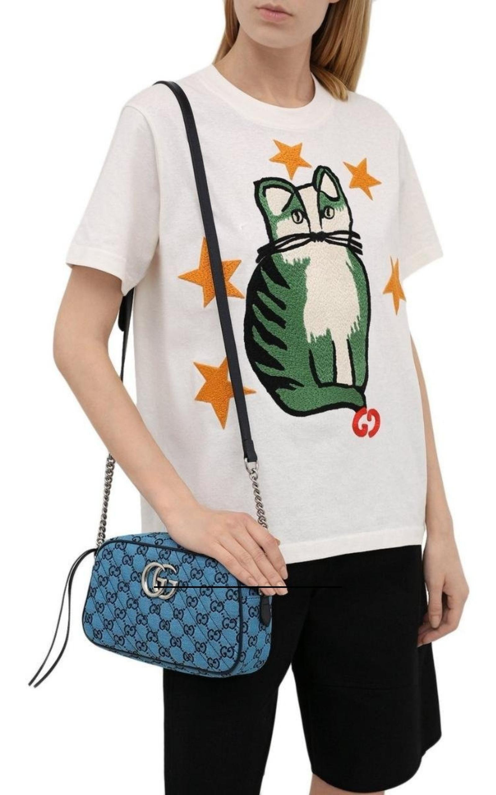 GG Marmont Quilted Crossbody Bag in Blue - 2