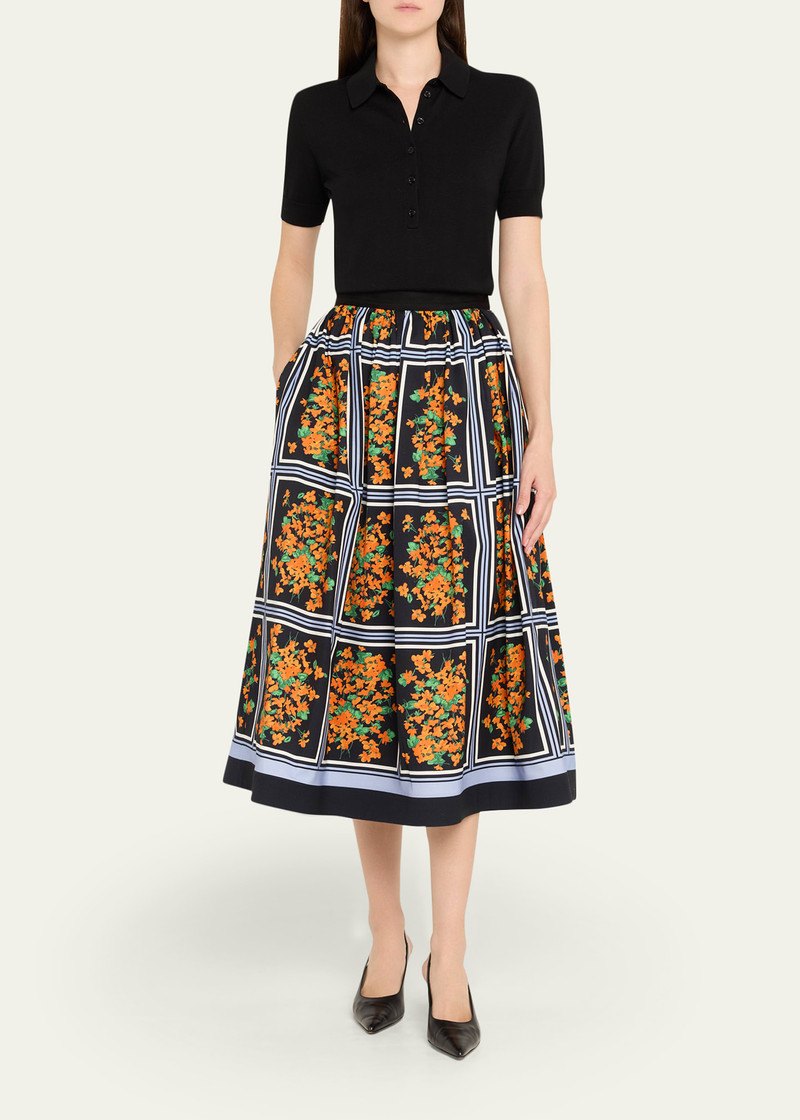 CAROLINA HERRERA Floral-Print Full Midi Skirt outlook