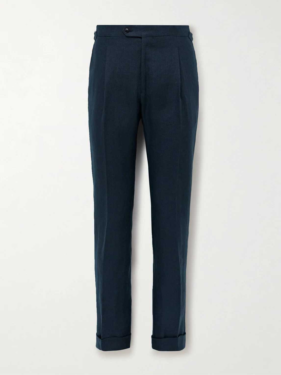 Slim-Fit Pleated Linen Suit Trousers - 1