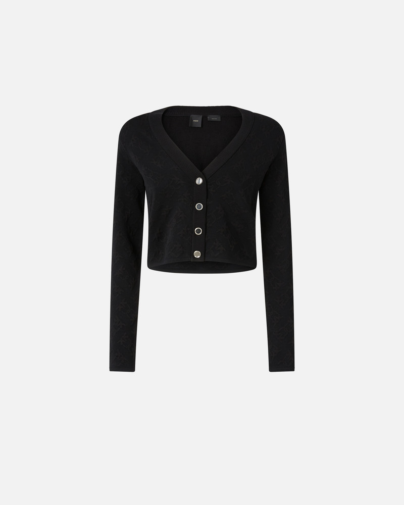 MONOGRAM V-NECK CROPPED CARDIGAN 1