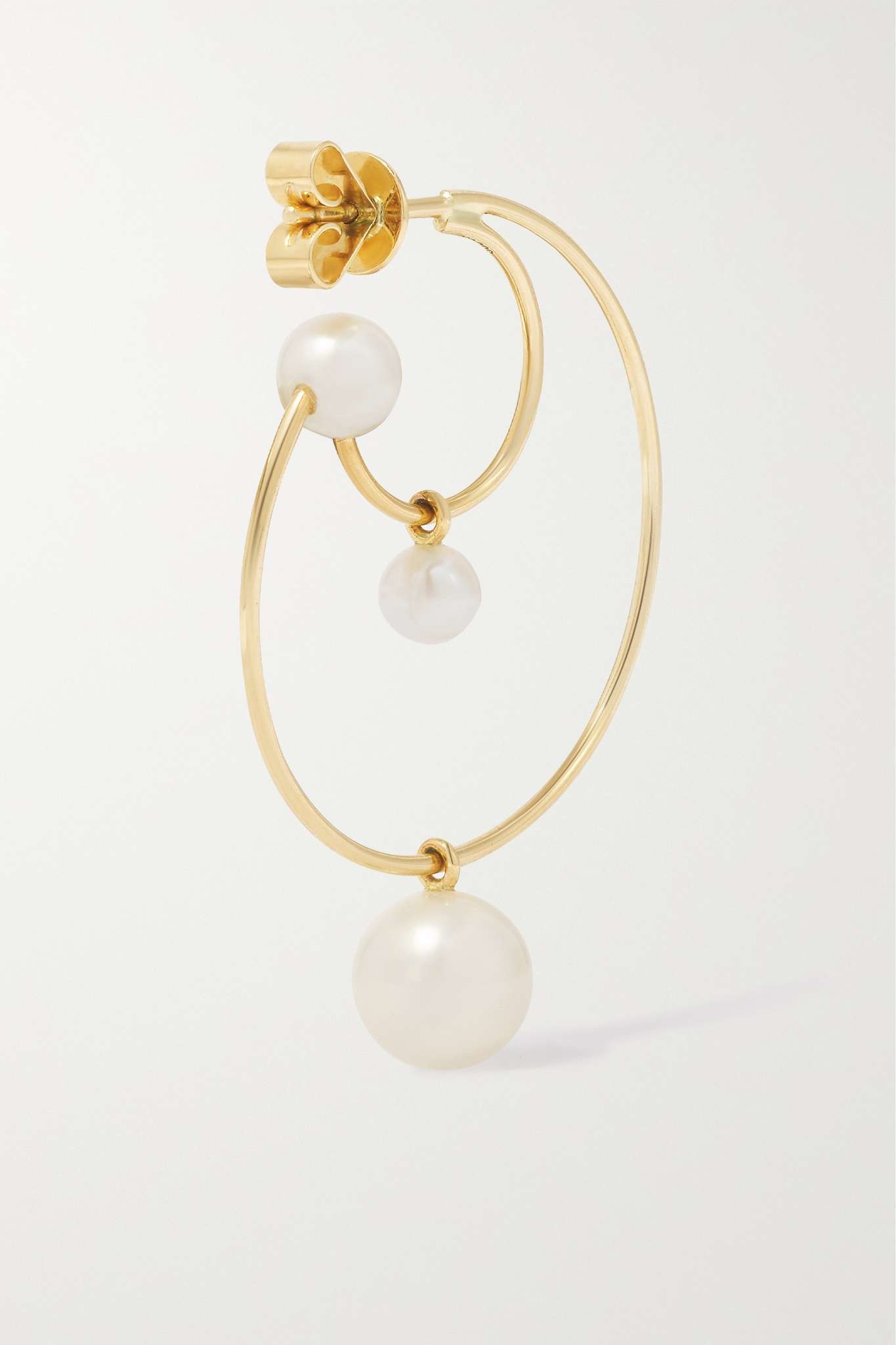 Bain Perle 14-karat gold pearl single hoop earring - 4